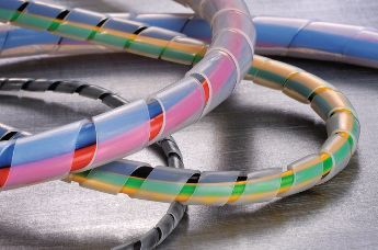 Cable protection spiral binding made of PTFE
